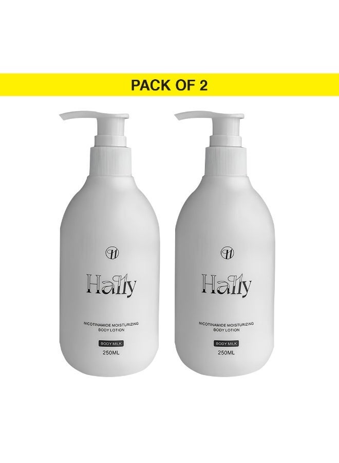 Hally Nicotinamide Body Lotion for Daily Moisturizing & Skin Care – Pack of 2 (250 ml × 2) - Image 2